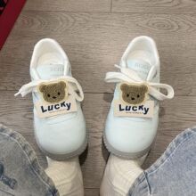 爆改国潮小众原创小熊丑萌大头帆布鞋女2025新款秋季厚底百搭原创
