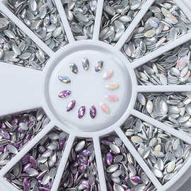 美甲七彩马眼铆钉钻盒 小米粒金属铆钉小圆盘指甲饰品3色混圆盘系