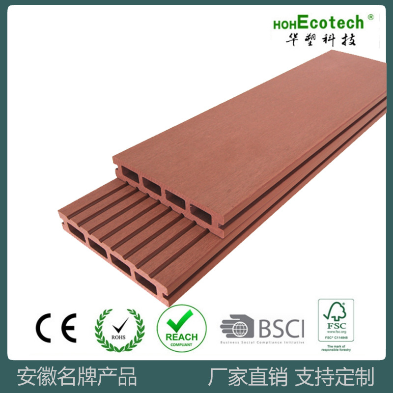 Madera plástico WPC piso generación redondo agujero 140*24 protección del medio ambiente plástico material de madera jardín decoración al aire libre tablero anticorrosión madera