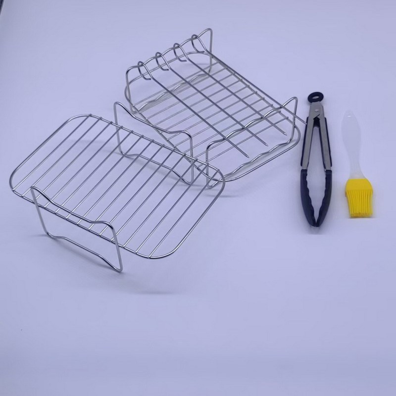 NIjiaAF400AF450 エアフライヤーアクセサリーセット AF4514 バーベキューグリル長方形シリコンベーキングトレイ|undefined