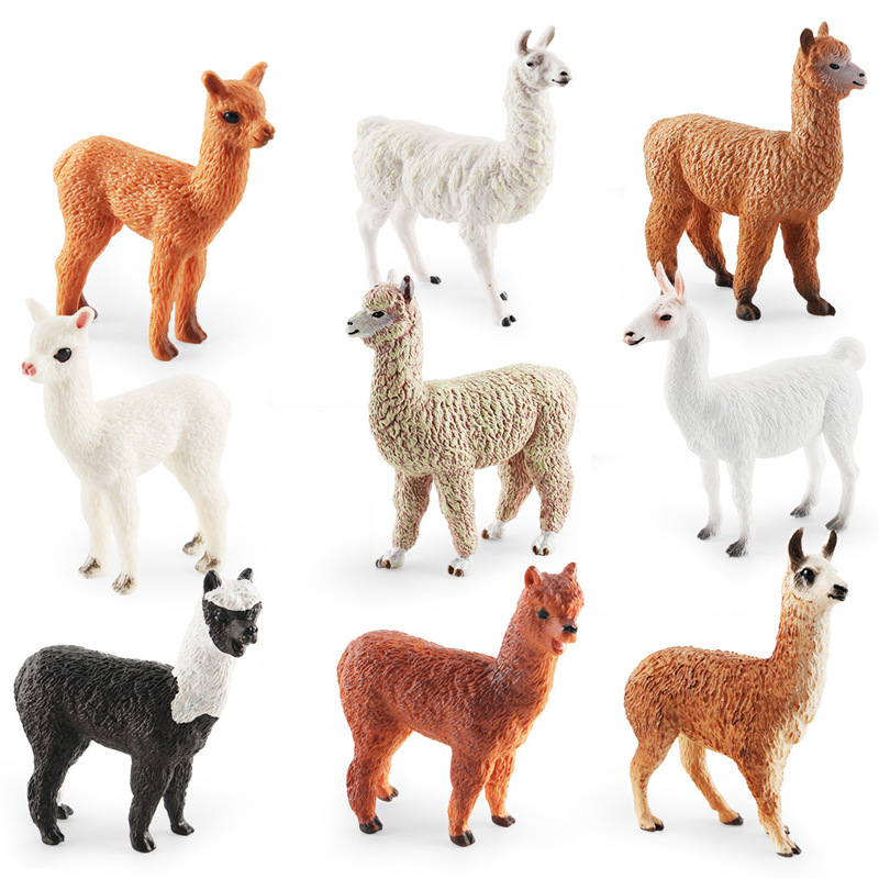 Transfronteriza simulación animal modelo de alpaca hierba barro caballo Americano no pico camello mini escritorio decoración estática decoración juguete