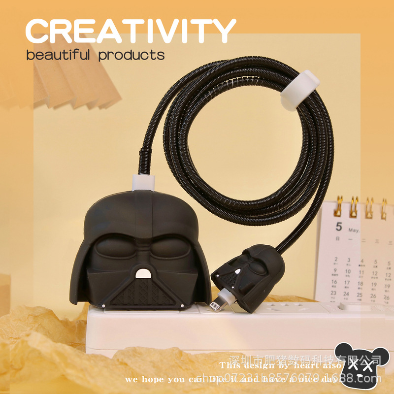 Nuevo cable de datos de dibujos animados cubierta protectora adecuado para Apple carga rápida cabeza 18/20W carga cabeza cubierta protectora Winder