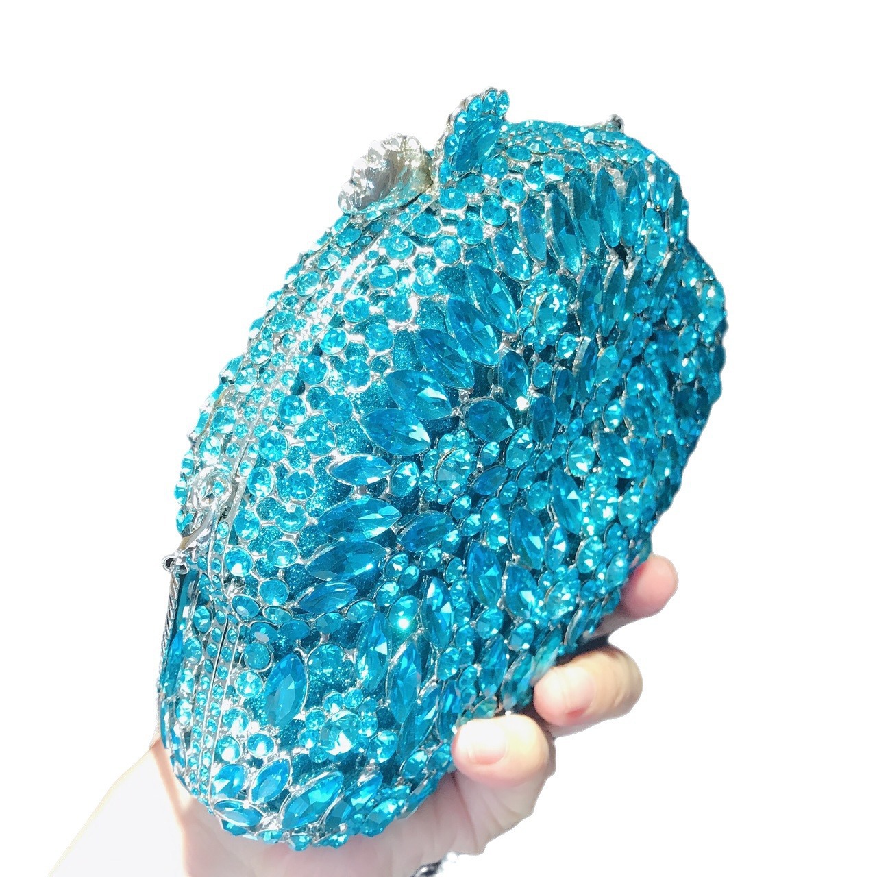 * Bolsas de cena de diamantes transfronterizas bolsas de maquillaje azules bolsas de diamantes llenas de bolsas de mano bolsas de diamantes de diamantes de mujeres paquetes de cena