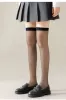 Black flat-mouth over-knee socks