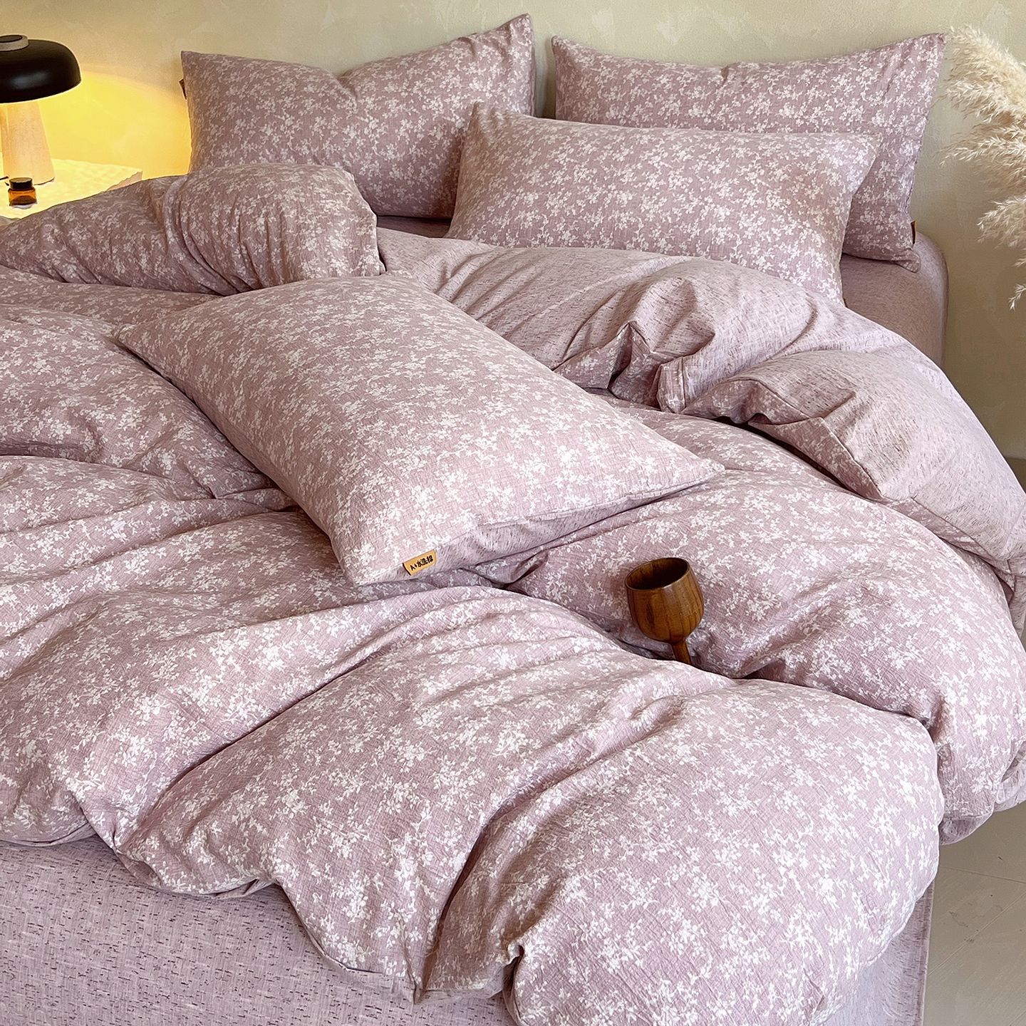 Nuevo algodón de alto peso, lino de cuatro piezas, ropa de cama desnuda para dormir, sábanas gruesas, cubierta de colchón de tres piezas