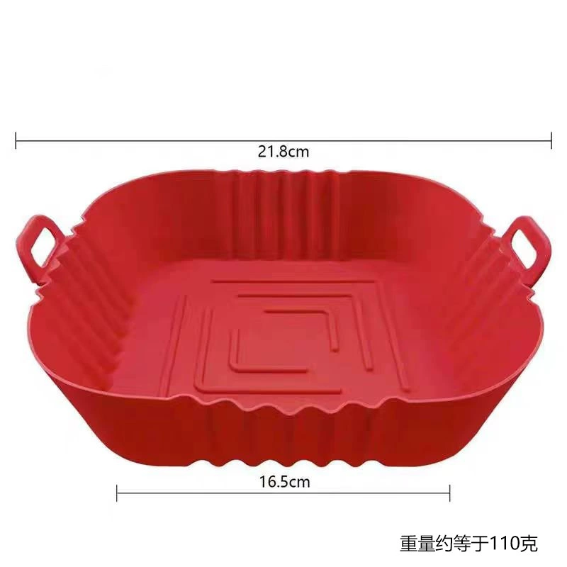 Factory cross-border square baking tray round air fryer silicone baking tray foldable air fryer silicone lining