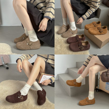 内增高厚底勃肯鞋女2025新款秋季百搭小个子乐福鞋一脚蹬休闲单鞋