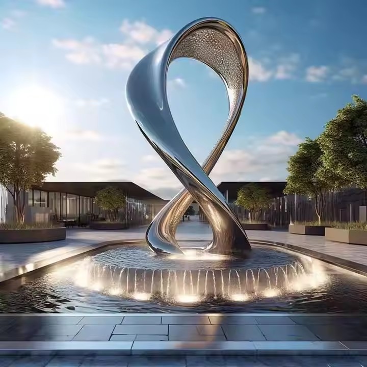 Скульптура из нержавеющей стали с водной функцией