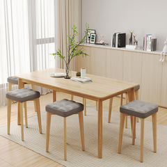 Modern minimalist spare chair with long-lasting seat bench dining stool restaurant makeup stackable home solid wood stool