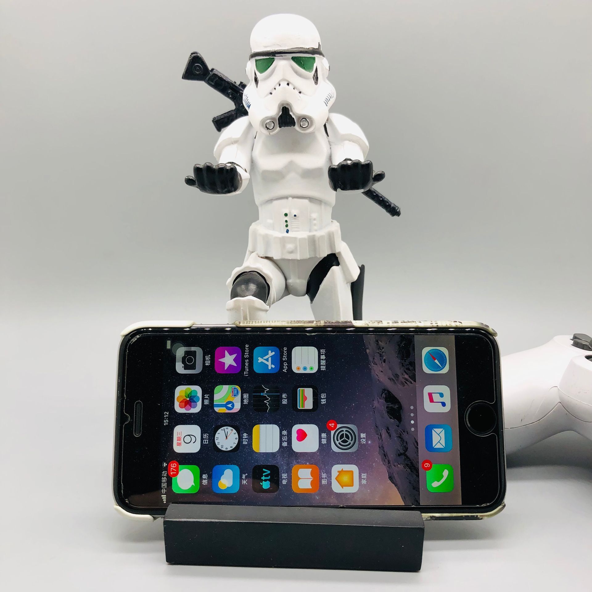 Guerrero negro maestro modelado titular del teléfono móvil Guerrero blanco titular del teléfono móvil de Star Wars titular de la pluma de la decoración