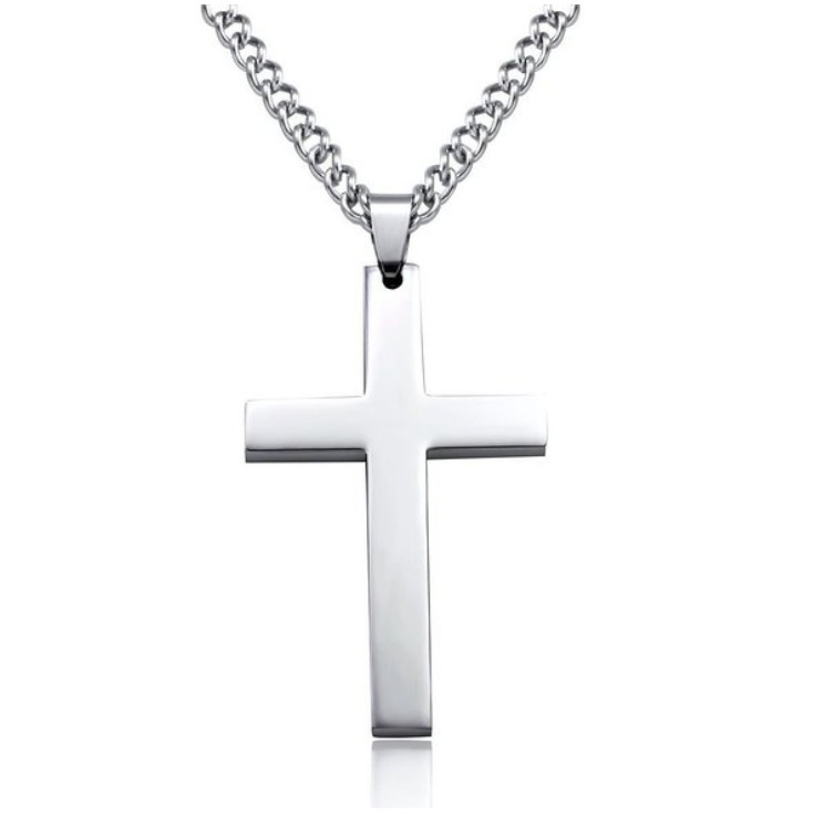 Cross-border smooth simple cross men's necklace girls' clothing accessories accessories personalized jewelry suit chain Cross-border smooth simple cross men's necklace girls' clothing accessories accessories personalized jewelry suit chain