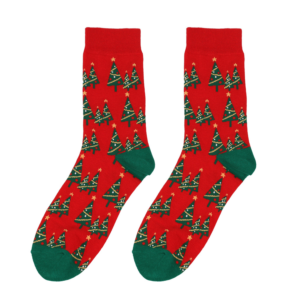 Women's Socks & Hosiery enlarged Christmas socks, large size men's socks, cotton socks, men's socks, women's socks, new Christmas mid tube socks trend_voghion.com