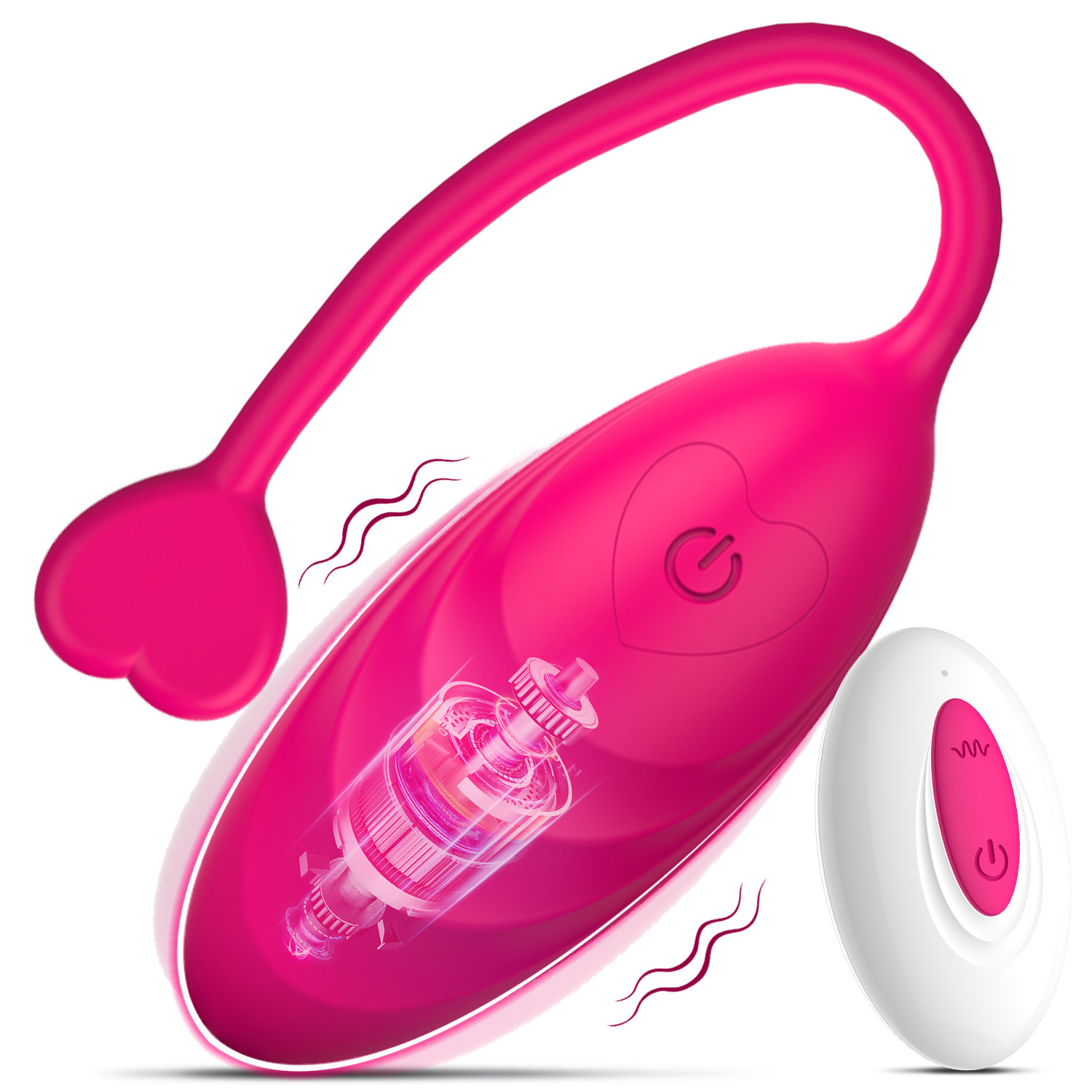 Wireless Remote Control Love-Heart Vibrating Egg, Silicone Mini Wearable Vibrator for Women — detail image 4