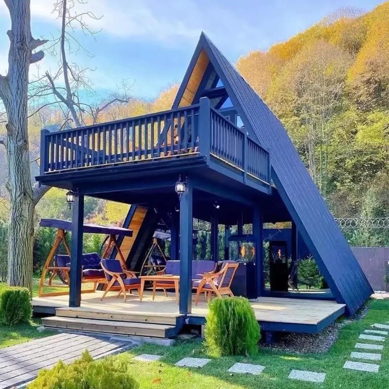Residencias al aire libre puntos escénicos camping triangular casa de madera forestal casa de árboles montaje móvil casa de ocio casa de madera idílica