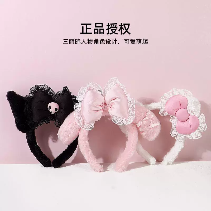 Санrio, Hello Kitty, подлинная милая плюшевая повязка на голову с бантом, стиль Лолита
