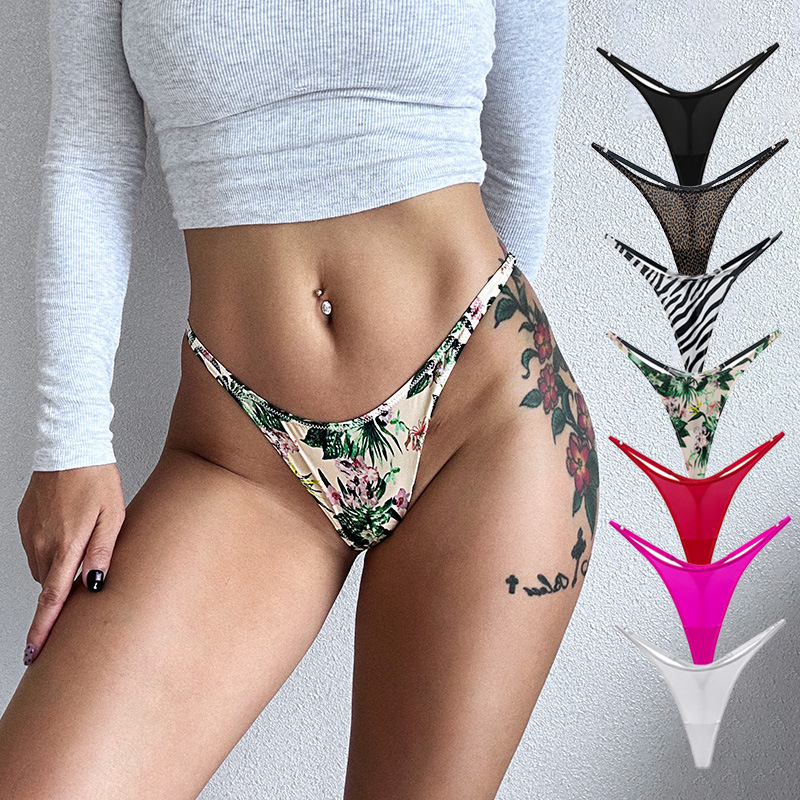 1035t European and American Sexy Smooth Fashionable Ice Silk Thong Women's Fitness Sports Low-Waist Breathable High-Cut Export T-Pants 1035t European and American Sexy Smooth Fashionable Ice Silk Thong Women's Fitness Sports Low-Waist Breathable High-Cut Export T-Pants