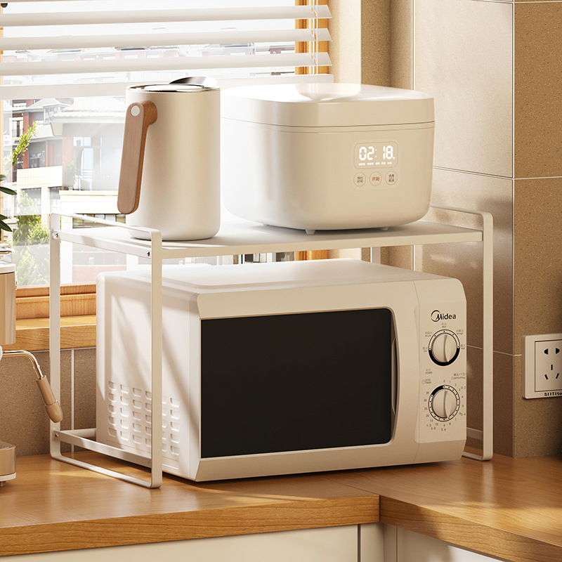 厨房微波炉置物架烤箱架面包机架可叠加落地分层架汤锅调料整理架