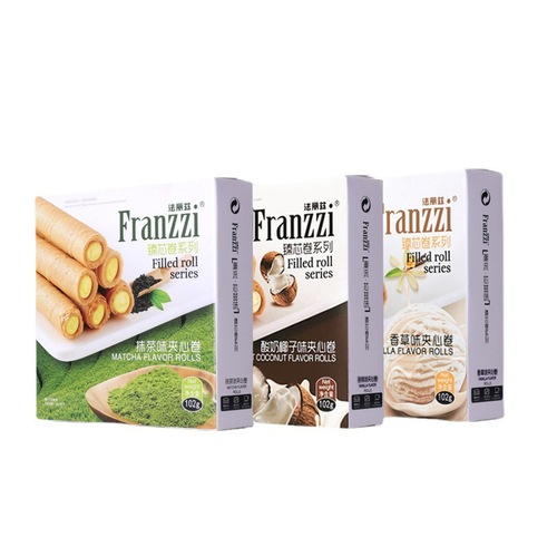 Franzzi Egg Rolls, Supermarket Retail Store Food Supply, Boxed Leisure Snacks Wholesale, 102g