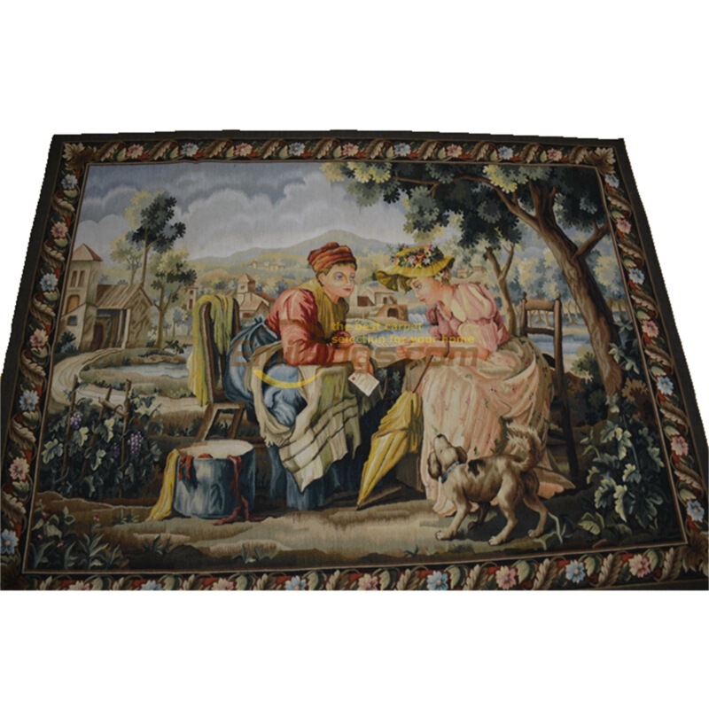 Palace Silk Wool Tapestry Hand-Knitted American Living Room Background Wall Decoration ​