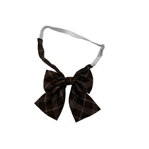 Wholesale brown tie for women jk Japanese college style free dk tie for men retro short lazy plaid small bow tie