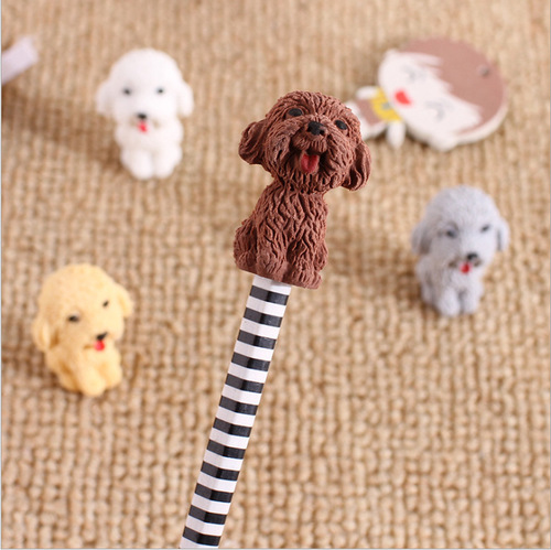 Cartoon style three-dimensional cute puppy eraser creative animal eraser primary school students school supplies prizes wholesale