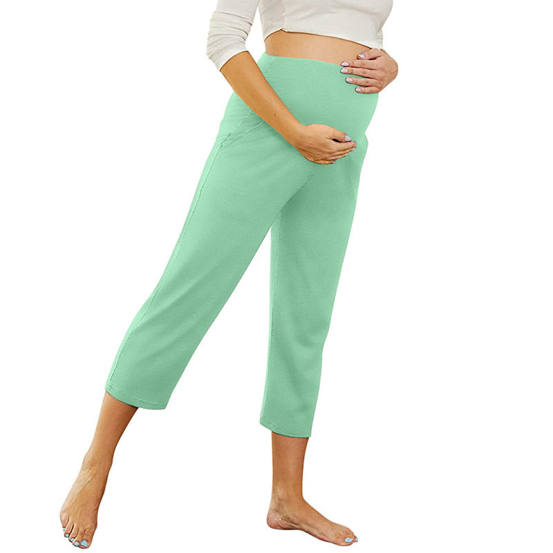 2024 Amazon Pregnant Women's Pants Foreign Trade Capri Pants New Cross-border Slim Women's Pants Yoga Pregnant Women's Pants