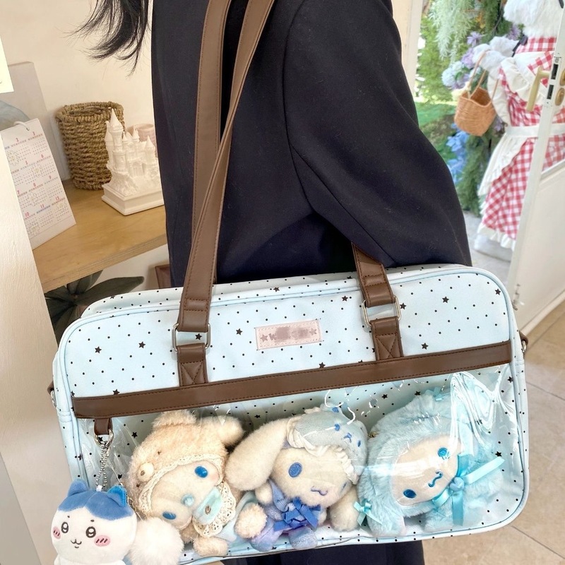 日本のかわいい漫画スターパインバッグガール JK 二次元翼バッグカレッジスタイル大容量ショルダートートバッグ|undefined