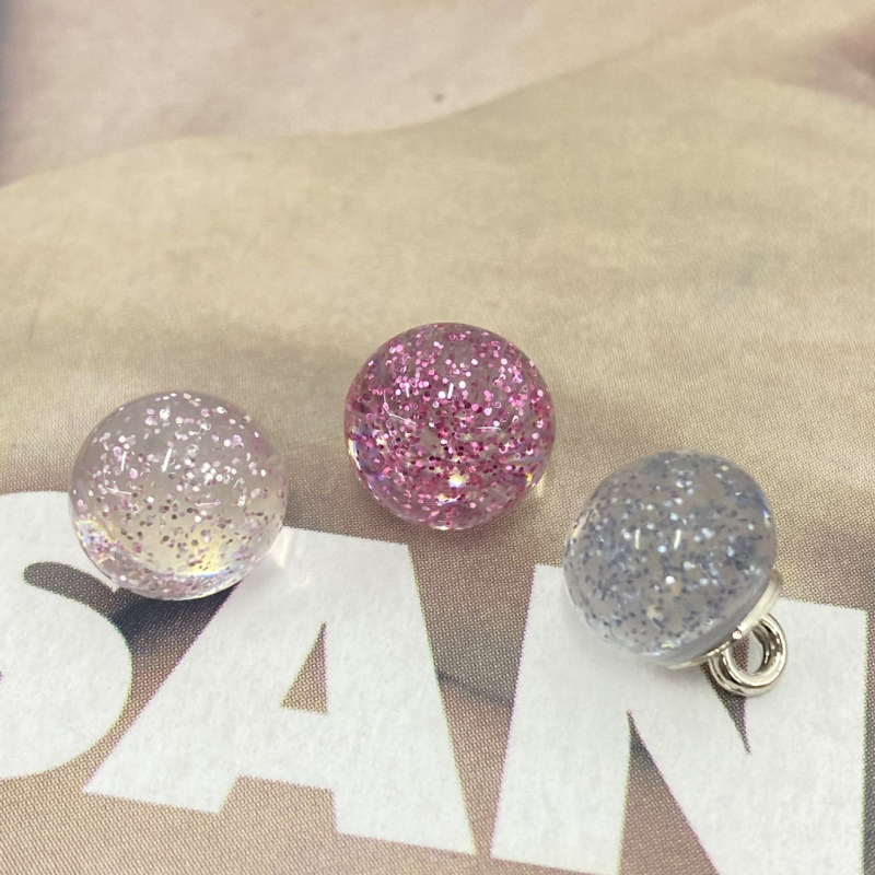 10mm Colorful Glitter Semi-Transparent Buttons Chinese Style Ethnic Hanfu Tang Suit Cheongsam Buttons Clothing Accessories