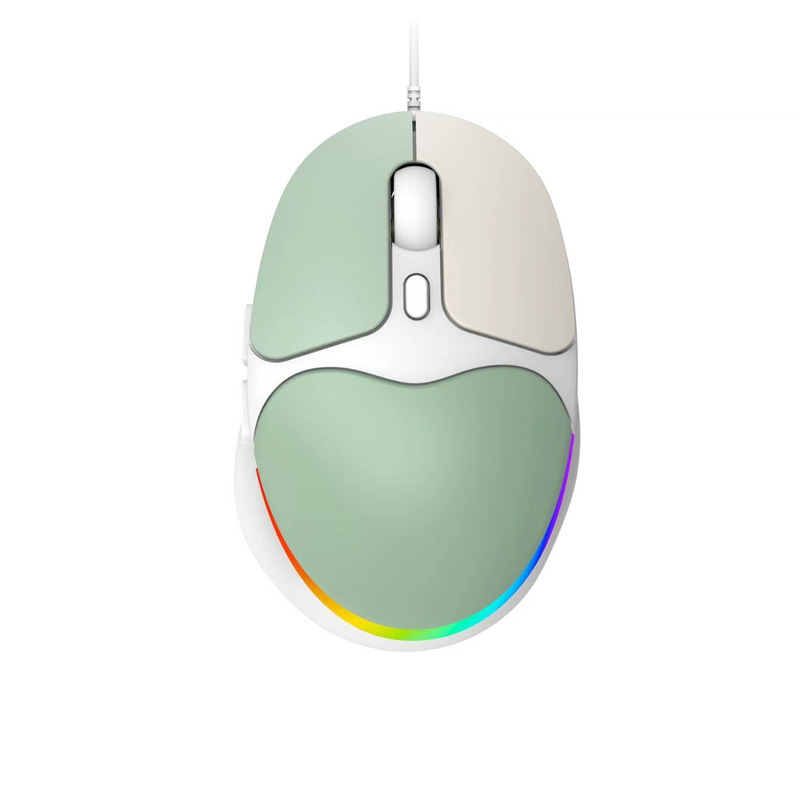New wired photoelectric mouse rainbow splicing mouse USB mute laptop desktop computer office Universal