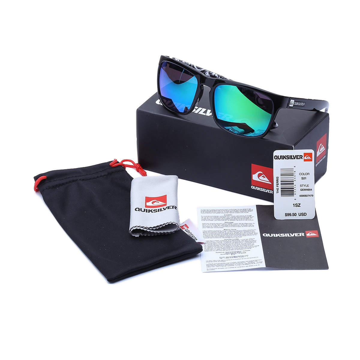 Nueva caja de embalaje bolsa de gafas de tela QS traje de gafas caso todo a juego