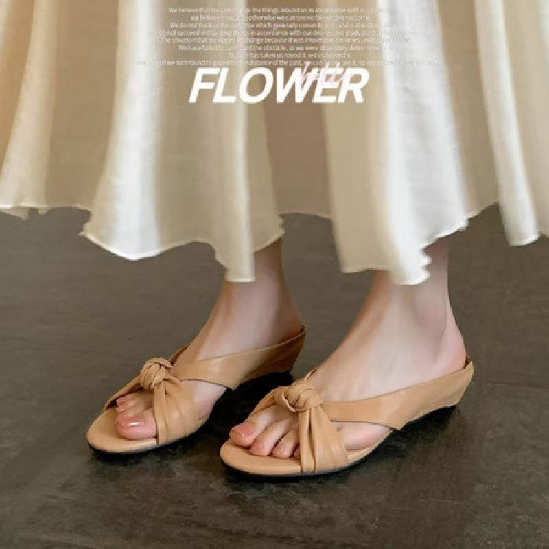 Sheepskin Version~Fashionable Holiday Style Bow-Knot Roman Sandals for Women, Casual Retro Comfortable Outdoor Sandals