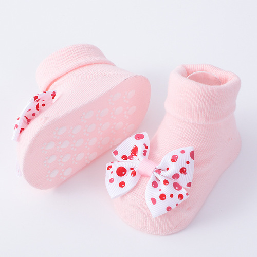  New Newborn Children's Socks and Headband Set 0-6-12 Dot Glue Floor Socks Hundred Days and Full Moon Ornaments