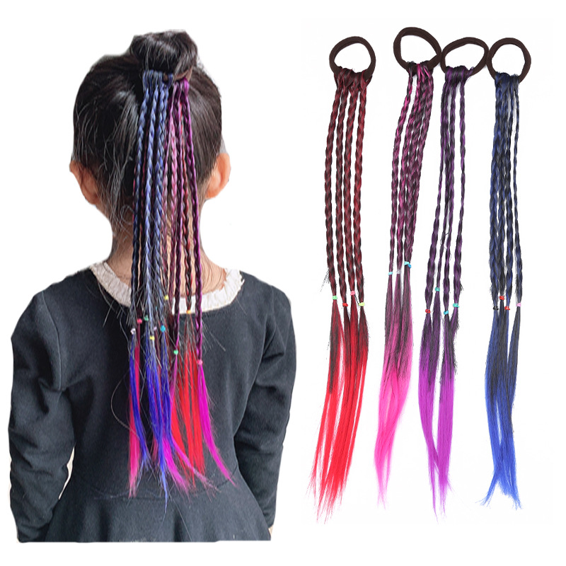 Kid's Fashion Colorful Chemical Fiber Braid Hair Tie display picture 3