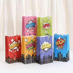 Creative Printed Kraft Paper Bag Party Birthday Gift Bag No Tote Bag Kraft Paper Shopping Bag Factory Wholesale