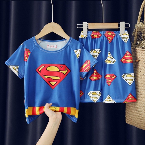 Kids' Pajamas for Boys: Summer Thin Short-Sleeve PJs with Cartoon Designs – Perfect Home Wear for Older Kids and Teens