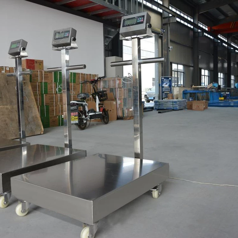 Вся серия 304 нержавеющая сталь Материал Электронные настольные весы 300 кг Мобильные электронные весы из нержавеющей стали универсальные колесные мобильные весы