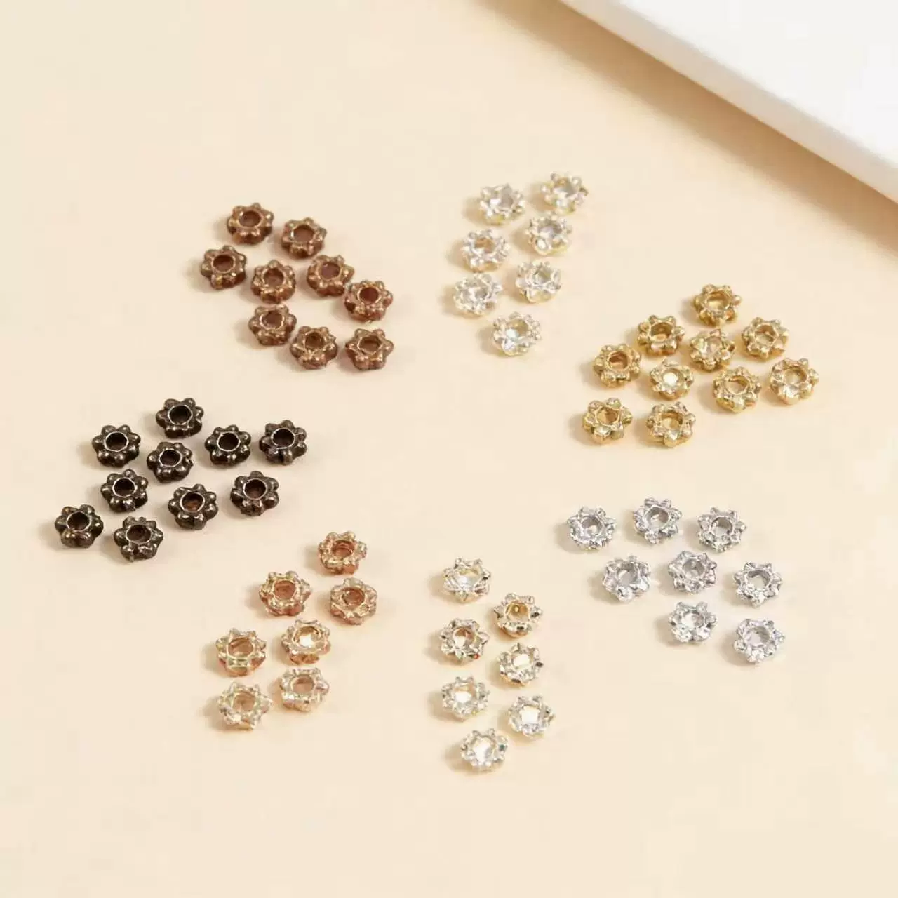 雪花隔片花托隔片珠diy饰品配件手工编织材料串珠实色散珠子配饰