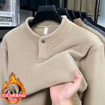 跨境外贸加绒加厚男士卫衣秋冬季男款厚实高级感男生外套衣服批发