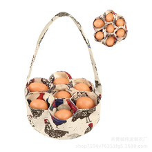 热销跨境鸡蛋收纳篮鸡蛋7个袋口收纳帆布袋母鸡鸭鹅蛋家庭主妇农
