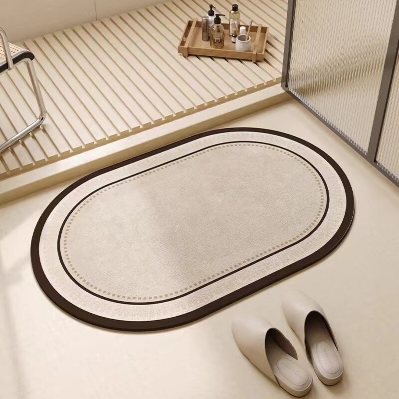 Light Luxury Diatom Mud Floor Mat Household Bathroom Door Absorbent Quick-drying Easy-care Foot Mat Toilet Non-slip Carpet