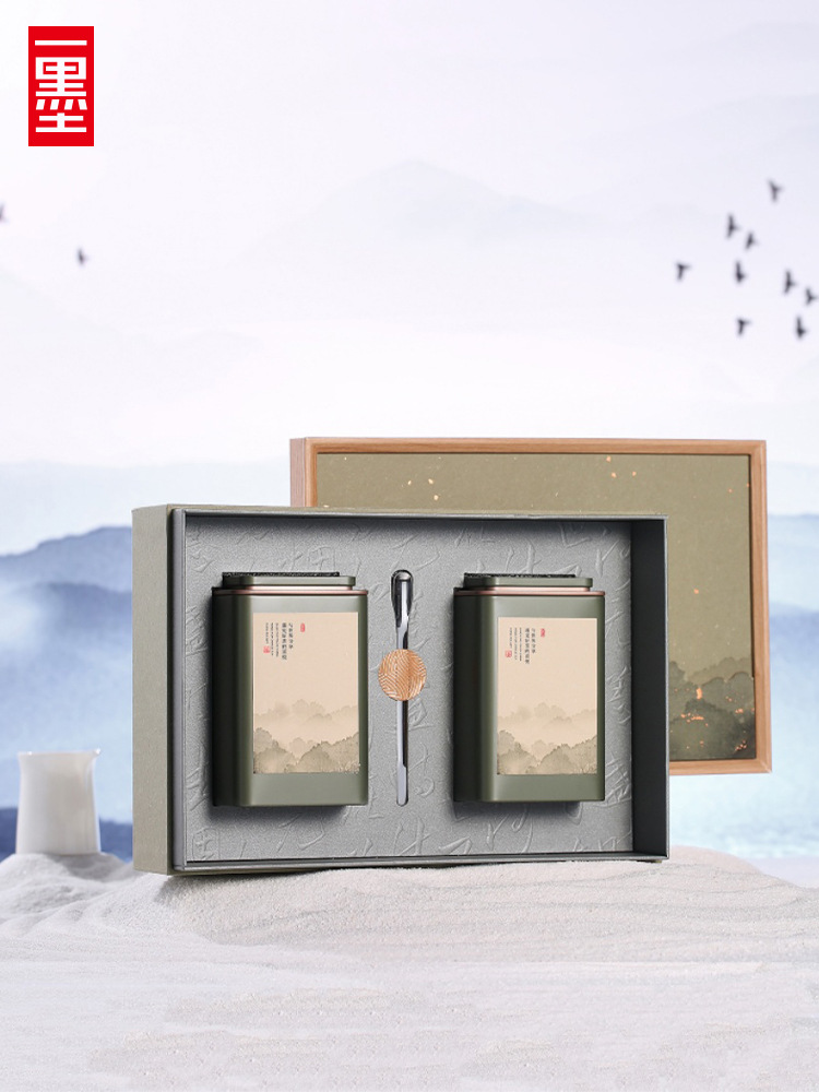 PK7J批發茶葉包裝盒空禮盒西湖綠茶龍井鐵罐白茶葉盒子半斤裝空盒