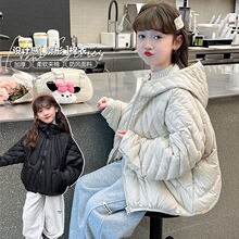 女童棉衣冬季加棉加厚保暖廓形羽绒棉棉服2025儿童装短款航线棉袄