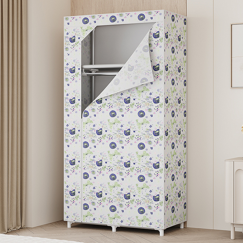 Simple Fabric Wardrobe for Home Bedroom, Simple Wardrobe for Rental Apartments, Sturdy and Durable, Assembled Wardrobe, Floor-Standing Clothes Rack Factory