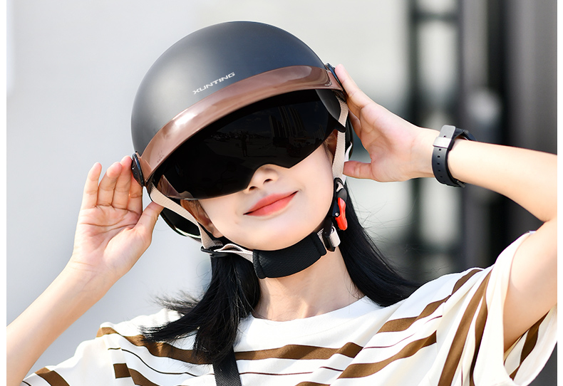 3C certified electric vehicle helmet men's and women's universal electric motorcycle retro half helmet sun protection