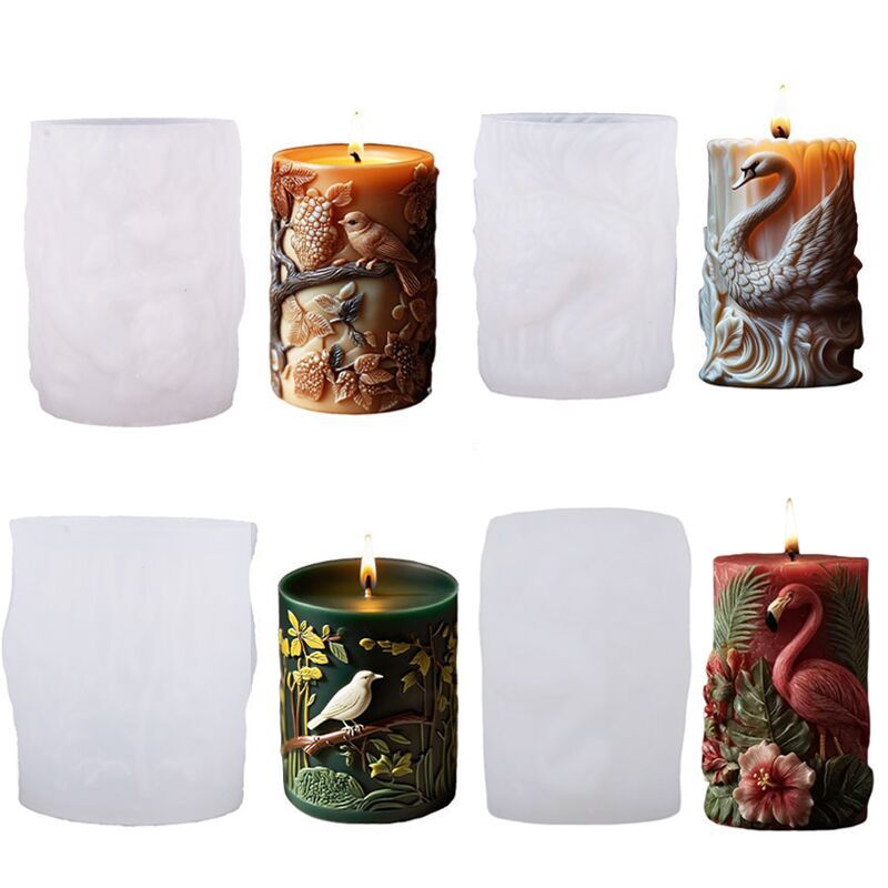 DIY水晶滴鸟栖欢鸣香薰蜡烛硅胶模具胶饰品摆件UV树脂硅胶模