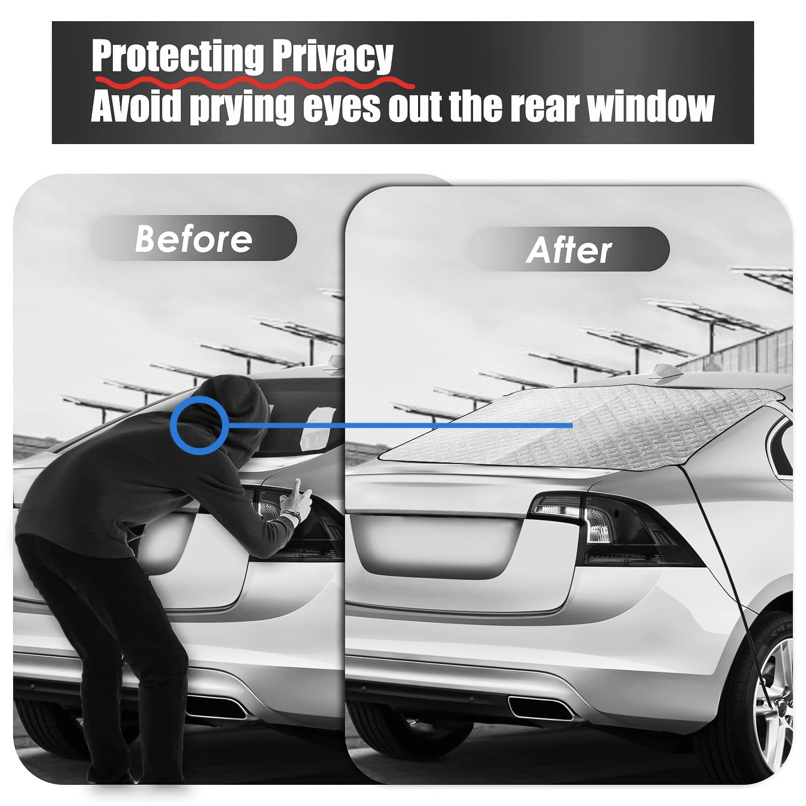 Universal Car Rear Magnetic Sunshade Aluminum Foil Frost-Proof Anti-Freeze Snow Cover Car Window Sunshade Car Sunshade