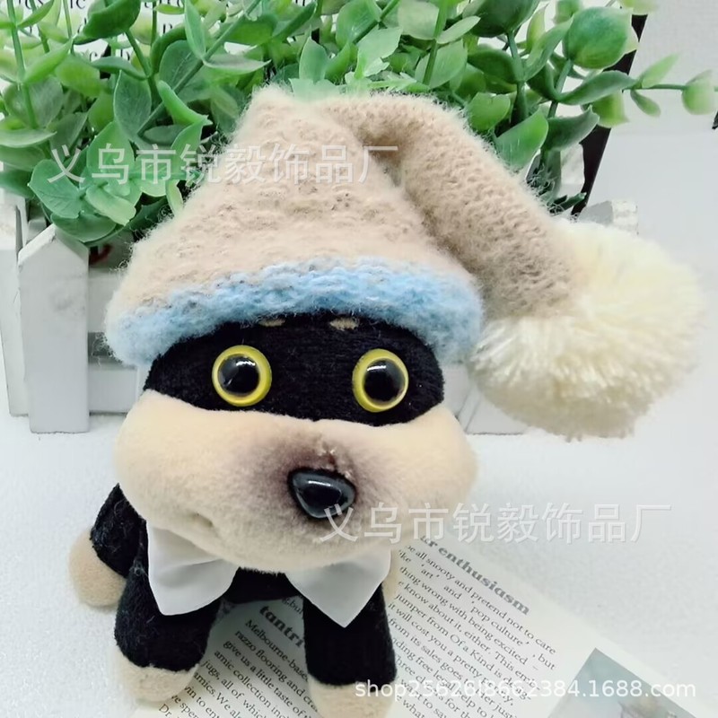約15×8cm 人形帽子 ニット耳帽子 蜂犬人形 着せ替え服アクセサリー|undefined