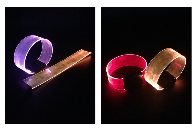 新款LED发光磁吸手环 TPU导光闪光手环发光手腕带酒吧KTV气氛道具