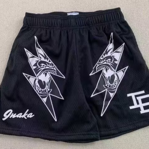 American style trendy shorts, IP casual sports mesh four-pocket shorts for men, not reaching the knees, basketball running training shorts for men and women