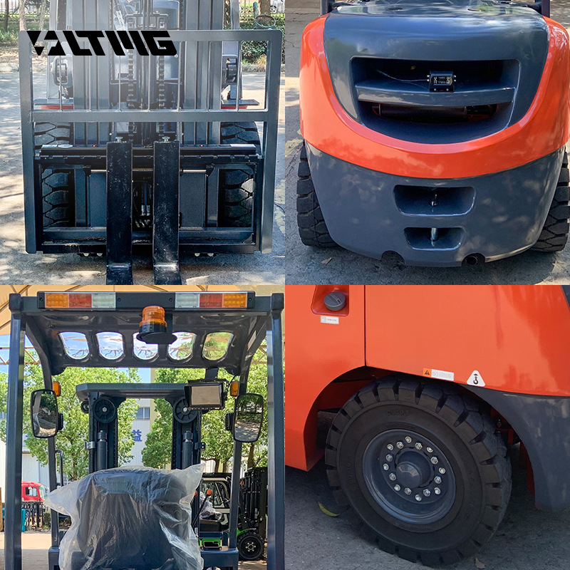 Carga y descarga hidráulica de 3 toneladas y 5 toneladas de carretilla elevadora diesel de combustión interna, nuevo elevador de cuatro tracciones, camión de transporte transfronterizo
